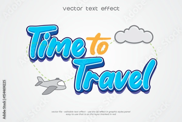Fototapeta Time to travel 3D vector text effect