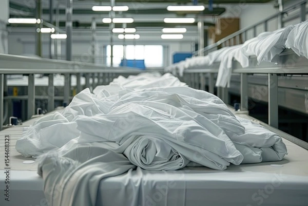 Fototapeta High Detail Image of Laundry Sorting and Packing Process