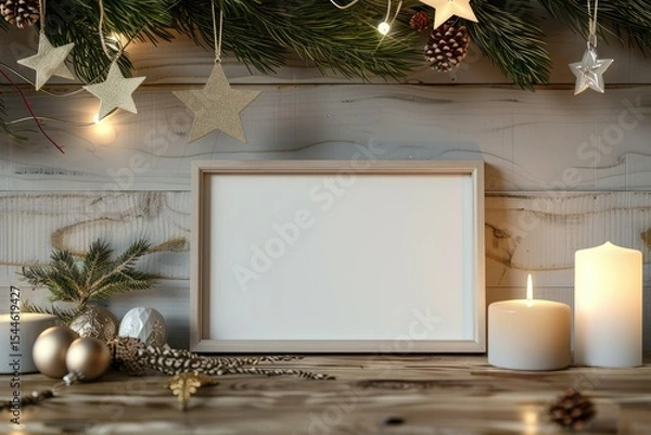 Fototapeta High Resolution Visual of Minimalist Christmas Frame Mockup