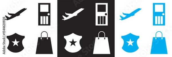 Fototapeta Icons for public navigation. Vector for websites, mobile interfaces, presentations, banner, visual branding etc. Vector illustration. isolated on white and black background. EPS 10