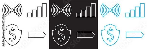 Fototapeta Icons for public navigation. Vector for websites, mobile interfaces, presentations, banner, visual branding etc. Vector illustration. isolated on white and black background. EPS 10