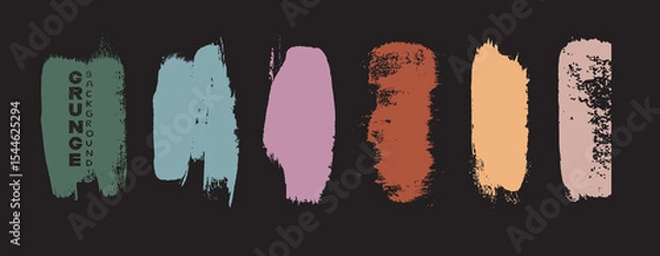 Obraz Grunge brush stroke set