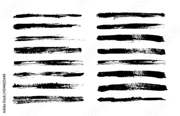 Obraz Black paint ink brush strokes