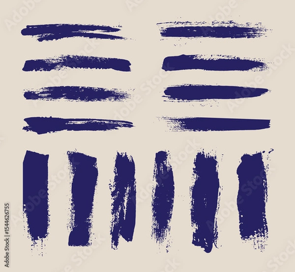 Obraz Set of paint brush stroke