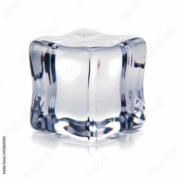 Fototapeta Clear ice cube isolated background