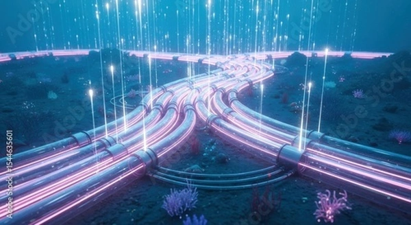 Obraz Plasma-Based Internet Backbone Beneath the Ocean Floor