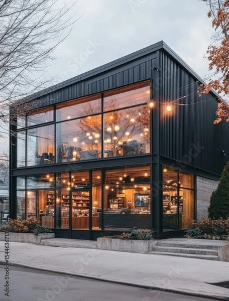 Obraz Modern Black Store Front Design