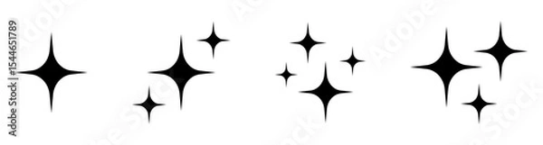 Fototapeta Star icon. Shine icon. Twinkling stars set. Symbol of sparkle, glint, gleam, etc.