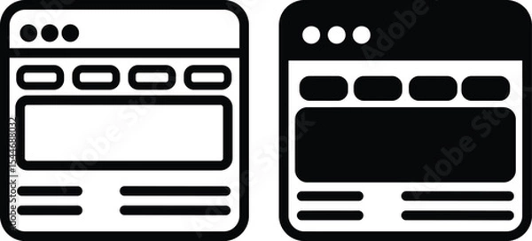 Fototapeta Web Browser Window Internet Interface Icon Set