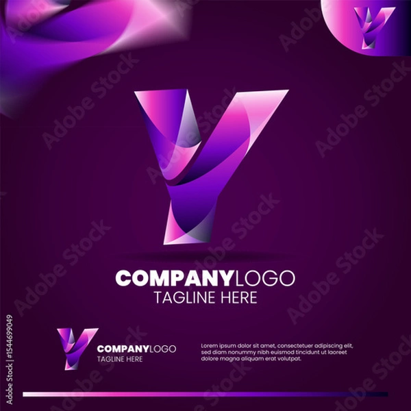 Obraz Abstract initial letter Y logo design