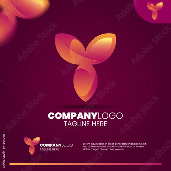 Obraz Abstract initial letter Y gradient logo design