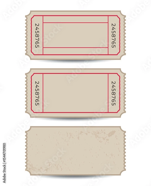 Obraz Set of blank ticket templates in retro style.Vector isolated coupon