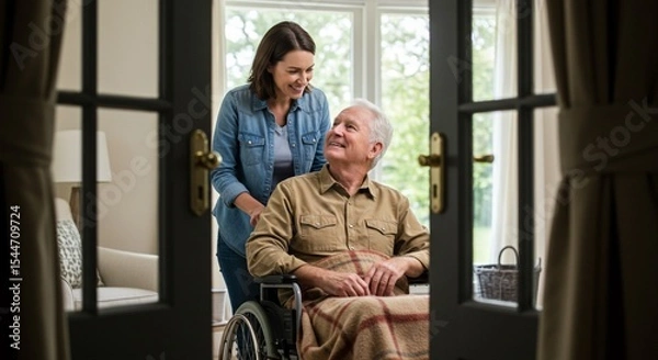 Fototapeta ElderyManInWheelchair