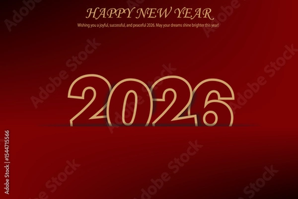 Obraz happy new year, 2026 happy new year with luxury gold numbers and Merry Christmas, We Wish You a Happy New Year 2026 Stunning And Very Beautiful Design.