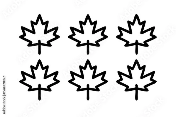 Obraz Maple Leaf icon set, line art vector icon