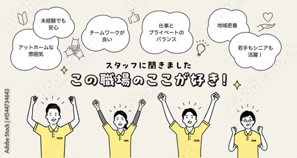 Obraz 社員募集（介護・福祉スタッフ）、職場の魅力のデザインテンプレート