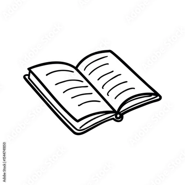 Fototapeta An open book with blank pages, showcasing a simple and minimalist design. Ideal for educational or literary themes.