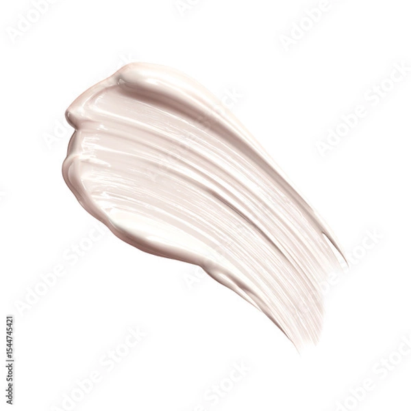 Fototapeta Beige cream smear on black background Cosmetic cream texture for skincare, beauty product, or makeup foundation Concept of beauty, cosmetics, and skincare