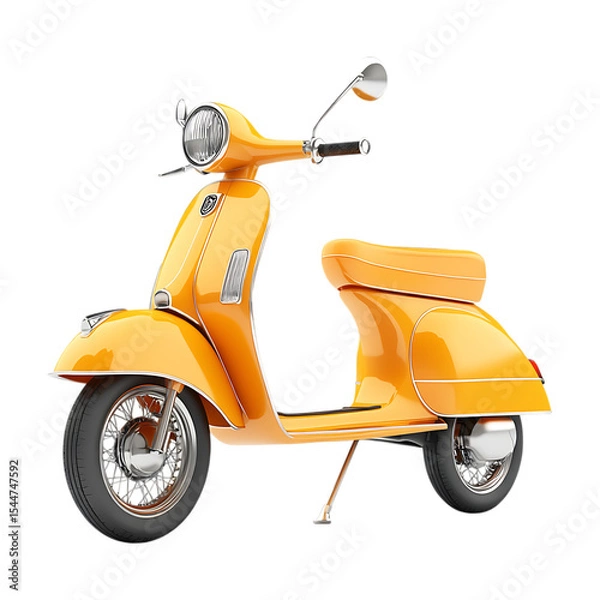 Obraz Vintage Yellow Scooter Classic Moped Illustration Retro Motorcycle Design TwoWheeled Vehicle Graphics