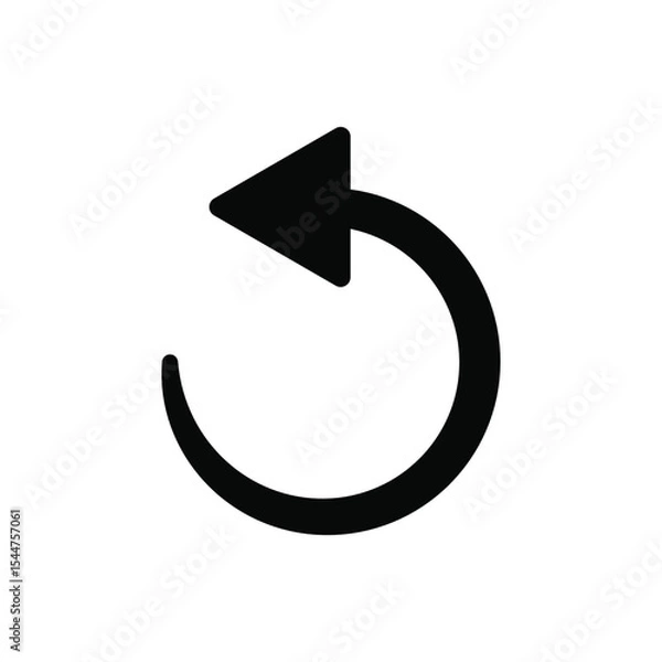 Fototapeta Undo or refresh vector icon and symbol design