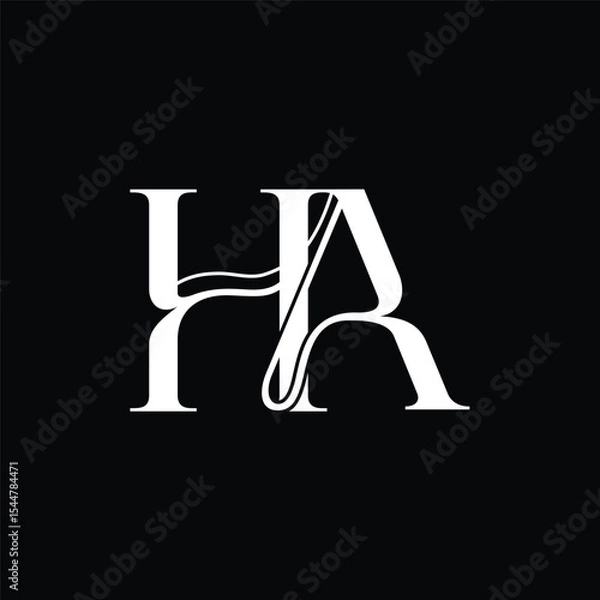 Obraz Initial letter HA logo design