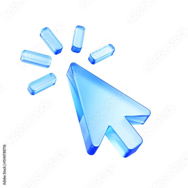 Obraz 3d Click pointer cursor arrow icon on transparent background