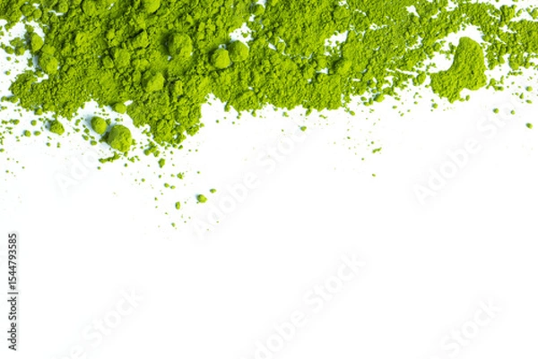 Fototapeta powder of matcha isolate on white, high quality image