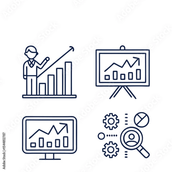 Fototapeta Business Growth Strategies Data Analysis, Presentations & Strategic Planning