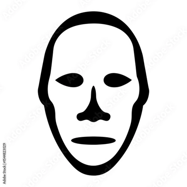 Fototapeta Abstract minimalist face illustration in black and white for various uses