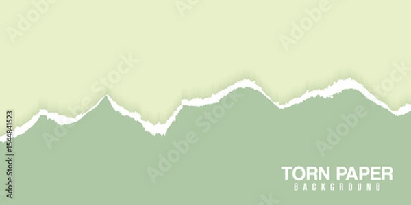 Fototapeta Vector Green Torn Paper Background