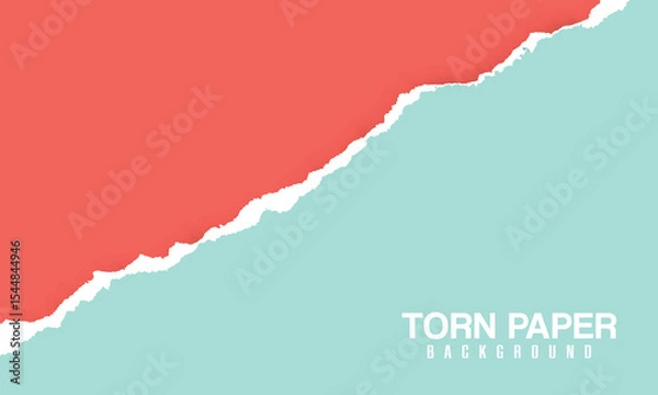 Fototapeta Vector Abstract Red And Blue Torn Paper Background