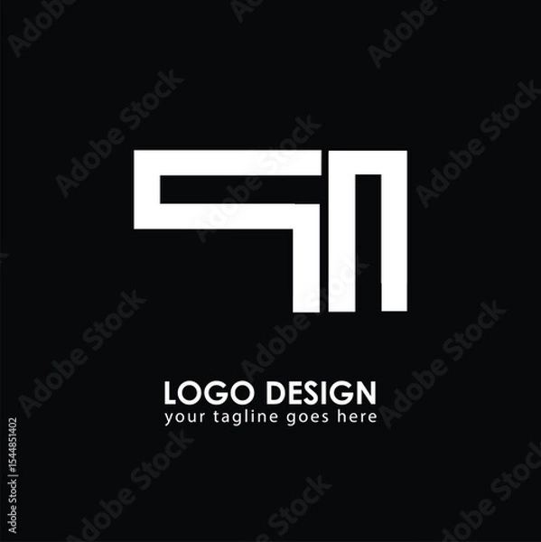 Fototapeta QN QN Logo Design, Creative Minimal Letter QN QN Monogram