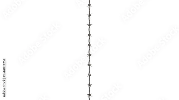 Fototapeta Curved Barbed Wire in 3D Render Isolated on Black