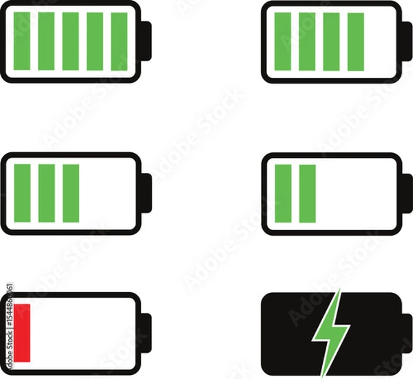 Obraz battery icon vector