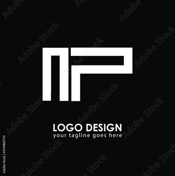 Fototapeta NP NP Logo Design, Creative Minimal Letter NP NP Monogram