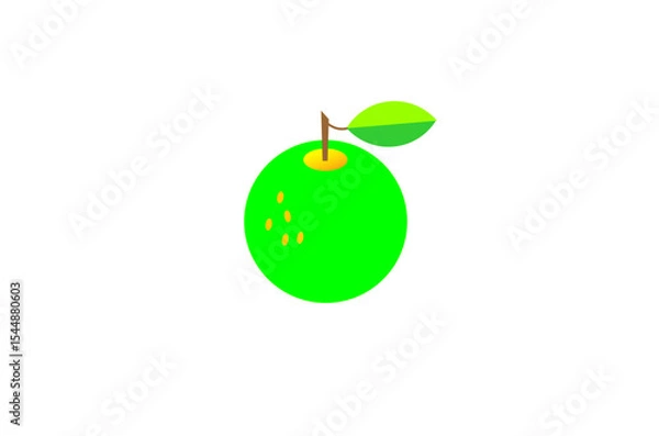 Obraz Green orange fruit pattern. Vector illustration.