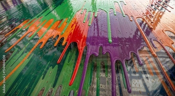 Fototapeta A modern floating of diffrent colors from glass texture design 
