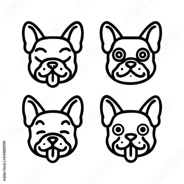Fototapeta Minimal dog paw print seamless pattern, line art, vector 