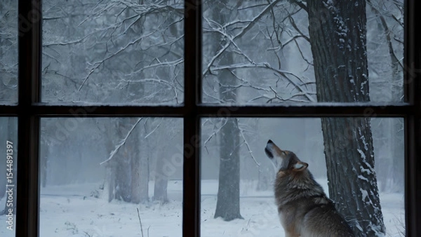 Fototapeta dog in the snow