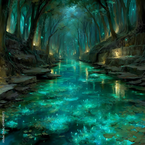 Fototapeta mysterious jungle with strange