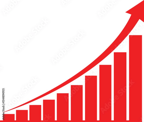 Obraz Exponential Growth Chart Visualizing upward trend and progress