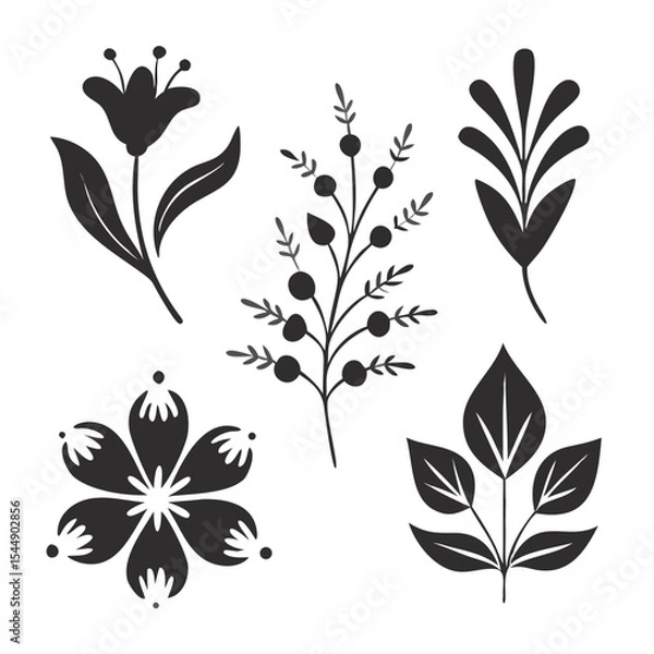 Fototapeta Flower icon set vector