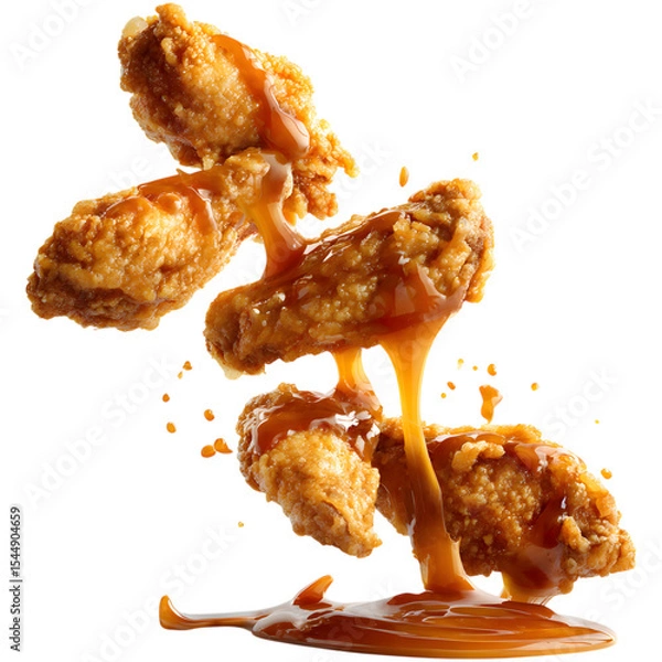 Obraz fried chicken wings with sauce