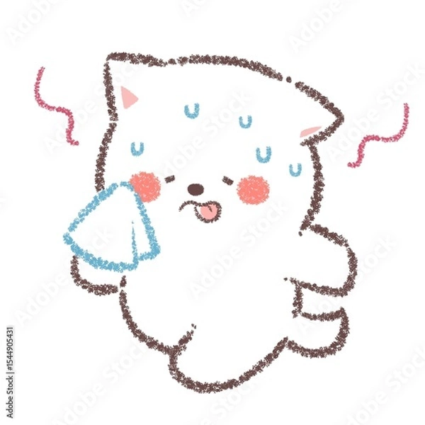 Fototapeta 暑がる白柴犬