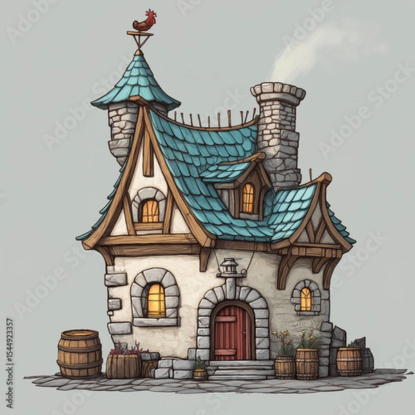 Fototapeta Graphic element isolation background for your design asset, game asset, video game, mobile game, web asset Illustration