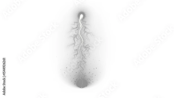 Obraz Dynamic vertical light streak with intricate, branching energy trails and subtle particle effects, ideal for sci-fi, lightning, or magical spell designs with a transparent background.

