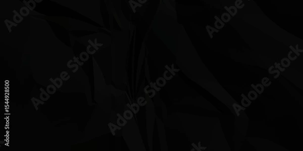 Obraz Black crumpled and creased paper abstract texture background. panorama grunge wrinkly paper texture background, crumpled pattern texture.3d crumpled black paper texture.