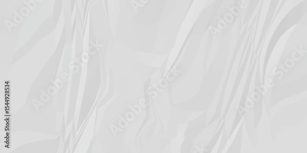 Fototapeta White crumpled and creased paper abstract texture background. panorama grunge wrinkly paper texture background, crumpled pattern texture.3d crumpled white paper texture.