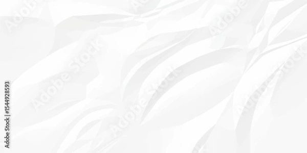Fototapeta White crumpled and creased paper abstract texture background. panorama grunge wrinkly paper texture background, crumpled pattern texture.3d crumpled white paper texture.