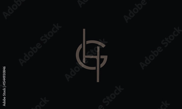 Fototapeta GH, G H, abstract, letters, logo, monogram, style, symbols, ambitions, icons, 
